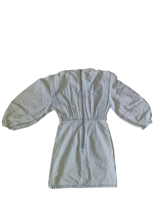 Robe courte en jean zippée