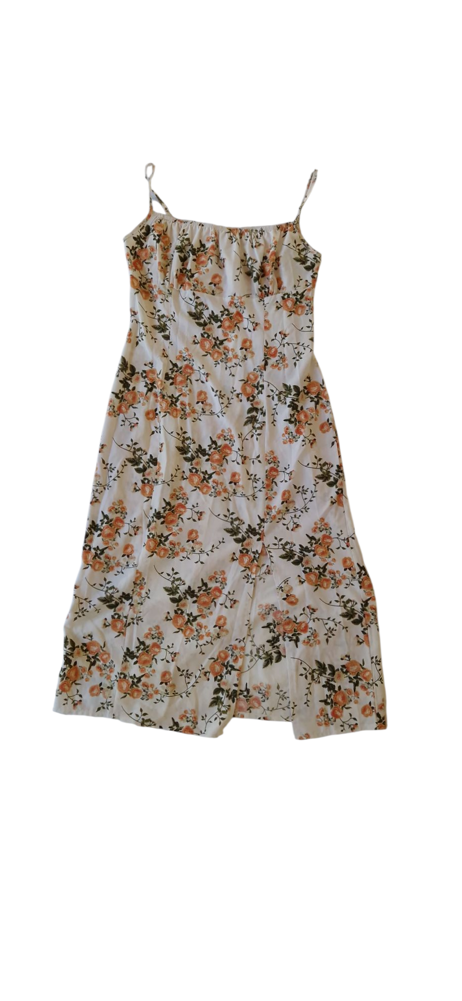 Robe blanche fleurie à bretelle