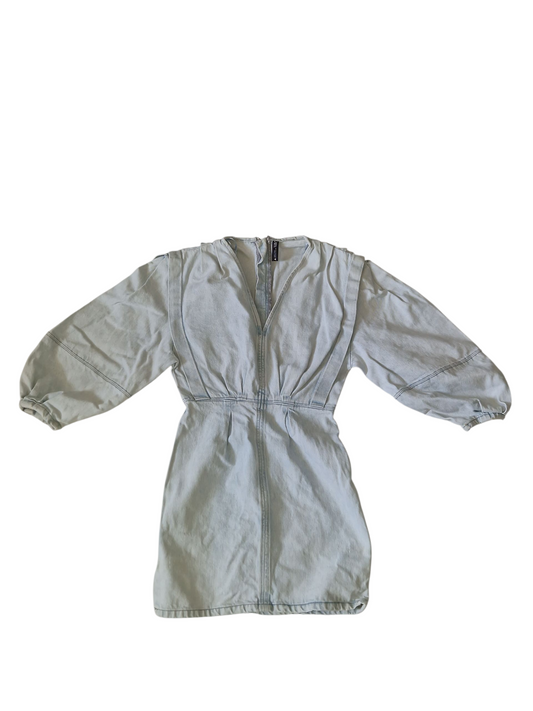 Robe courte en jean zippée
