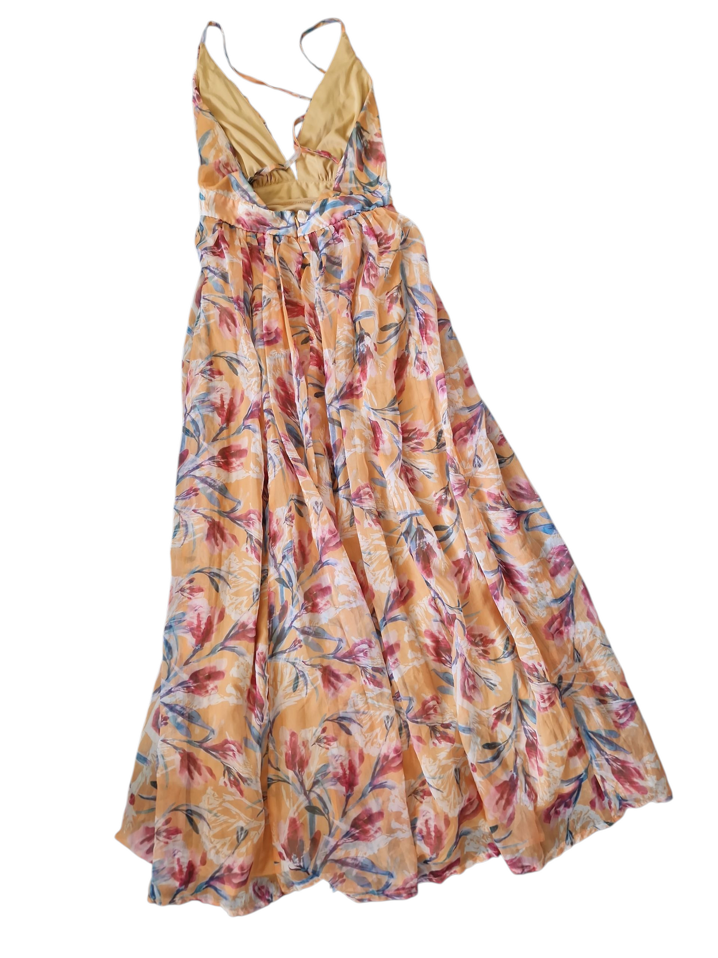 Robe longue fleurie à bretelles